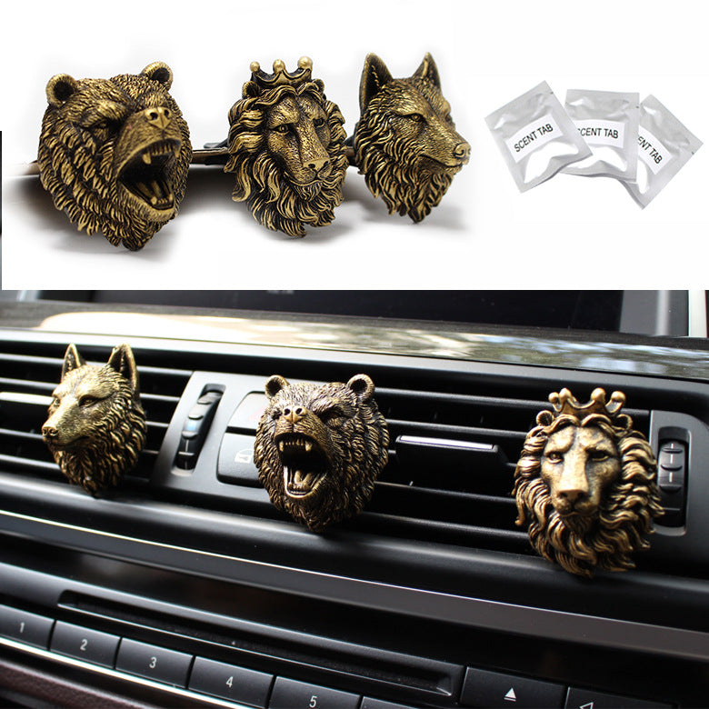 Beast Three Piece Car Aromatherapy Car Air Outlet High end Creative Animal Head Car Center Console High end Jewelry