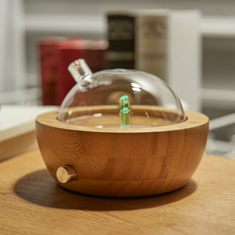 Solid wood glass automatic aromatherapy machine humidifier for household silent bedroom essential oil aromatherapy machine seven color aromatherapy light