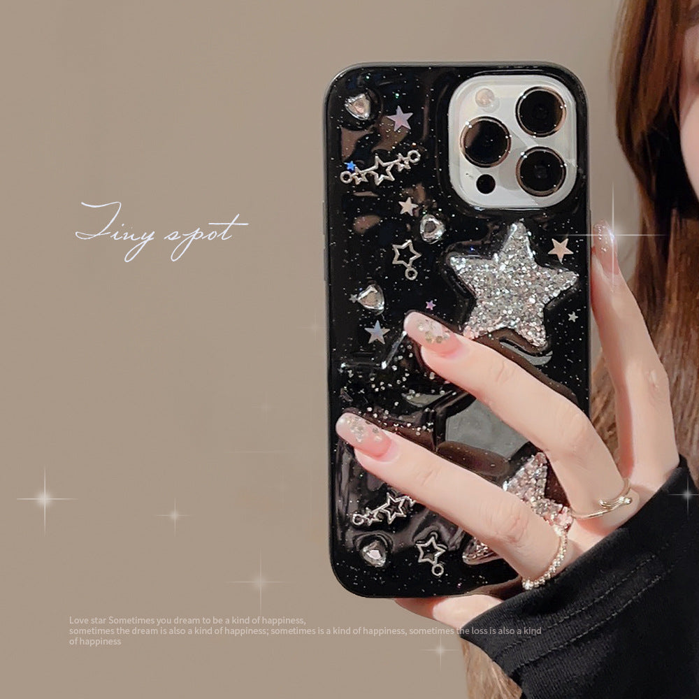 Sweet cool three-dimensional star iPhone case glue glue hot girl