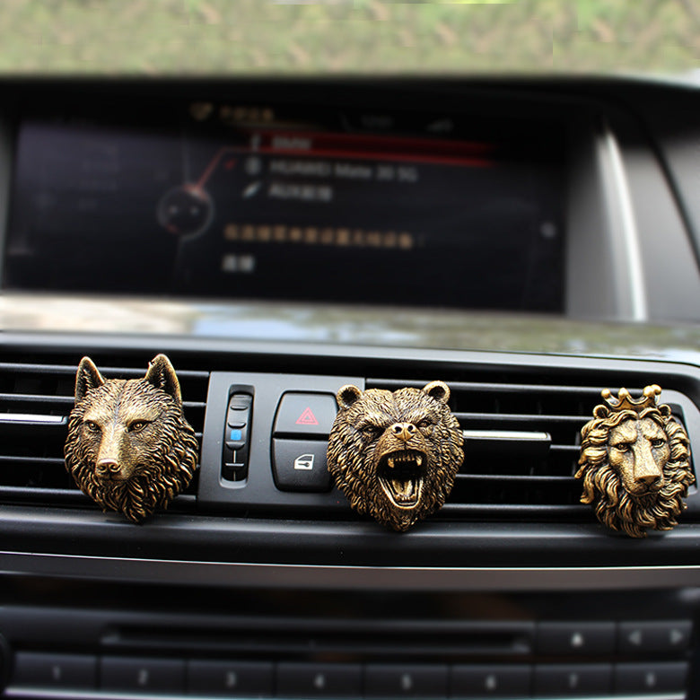 Beast Three Piece Car Aromatherapy Car Air Outlet High end Creative Animal Head Car Center Console High end Jewelry