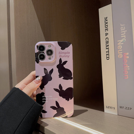 Black Rabbit iPhone Apple mobile phone case simple and suitable for all-inclusive anti-fall