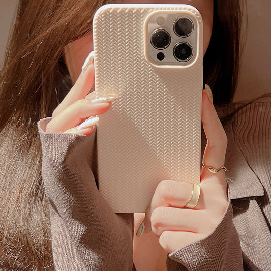 Knitting pattern is suitable for iphone mobile phone case knitted solid color soft cover