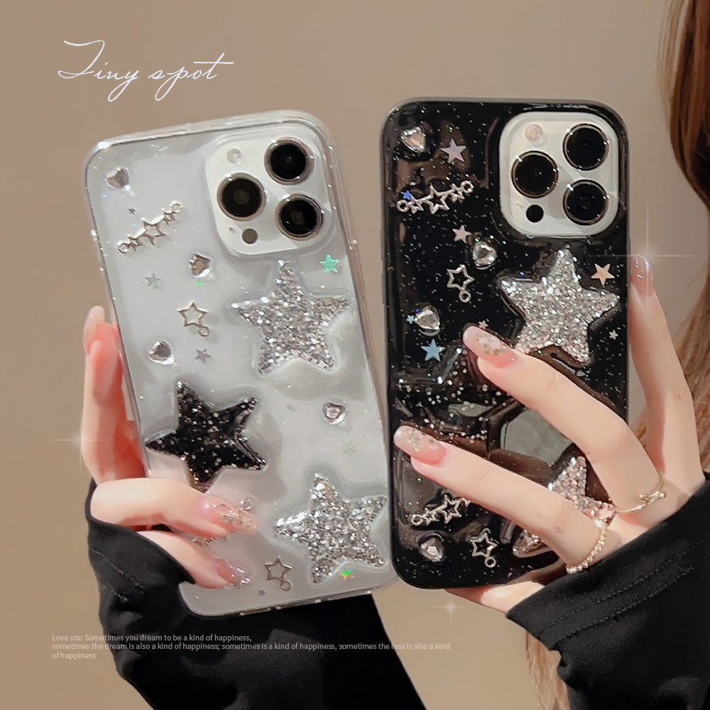 Sweet cool three-dimensional star iPhone case glue glue hot girl