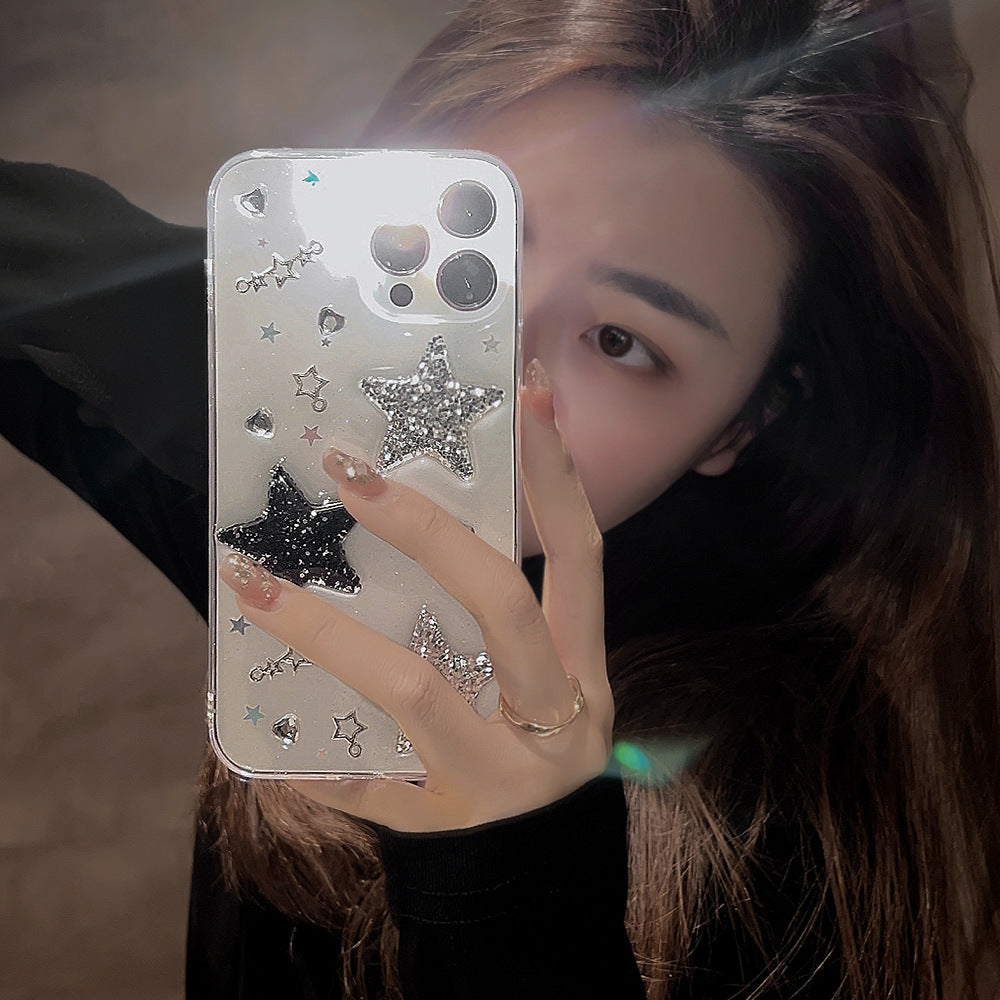 Sweet cool three-dimensional star iPhone case glue glue hot girl