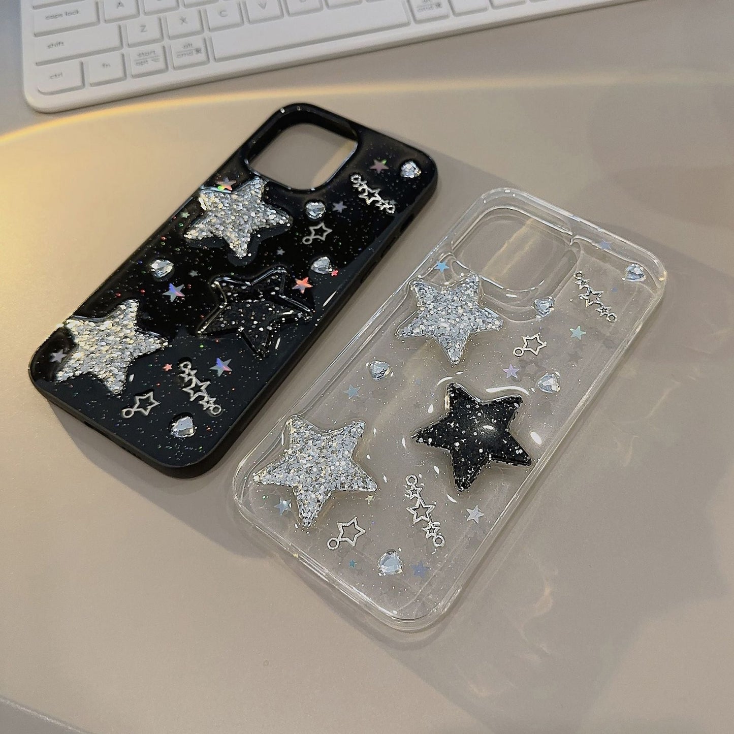 Sweet cool three-dimensional star iPhone case glue glue hot girl