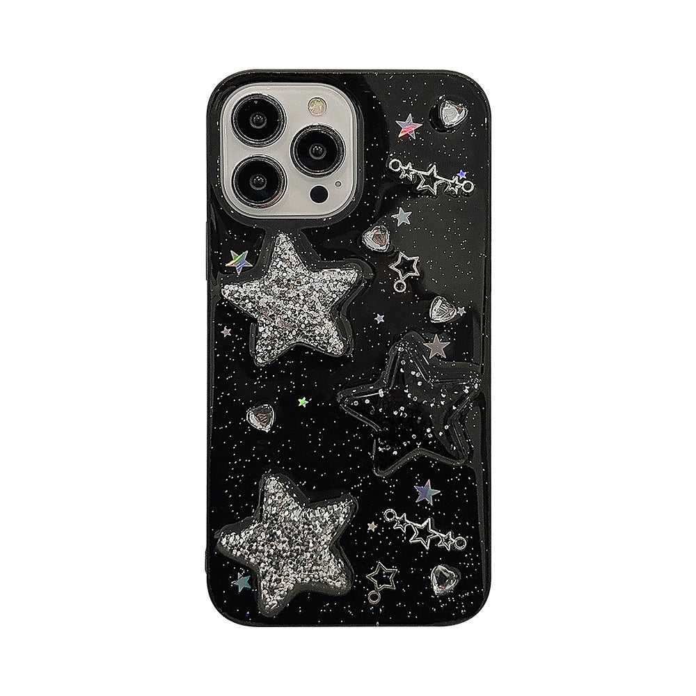 Sweet cool three-dimensional star iPhone case glue glue hot girl