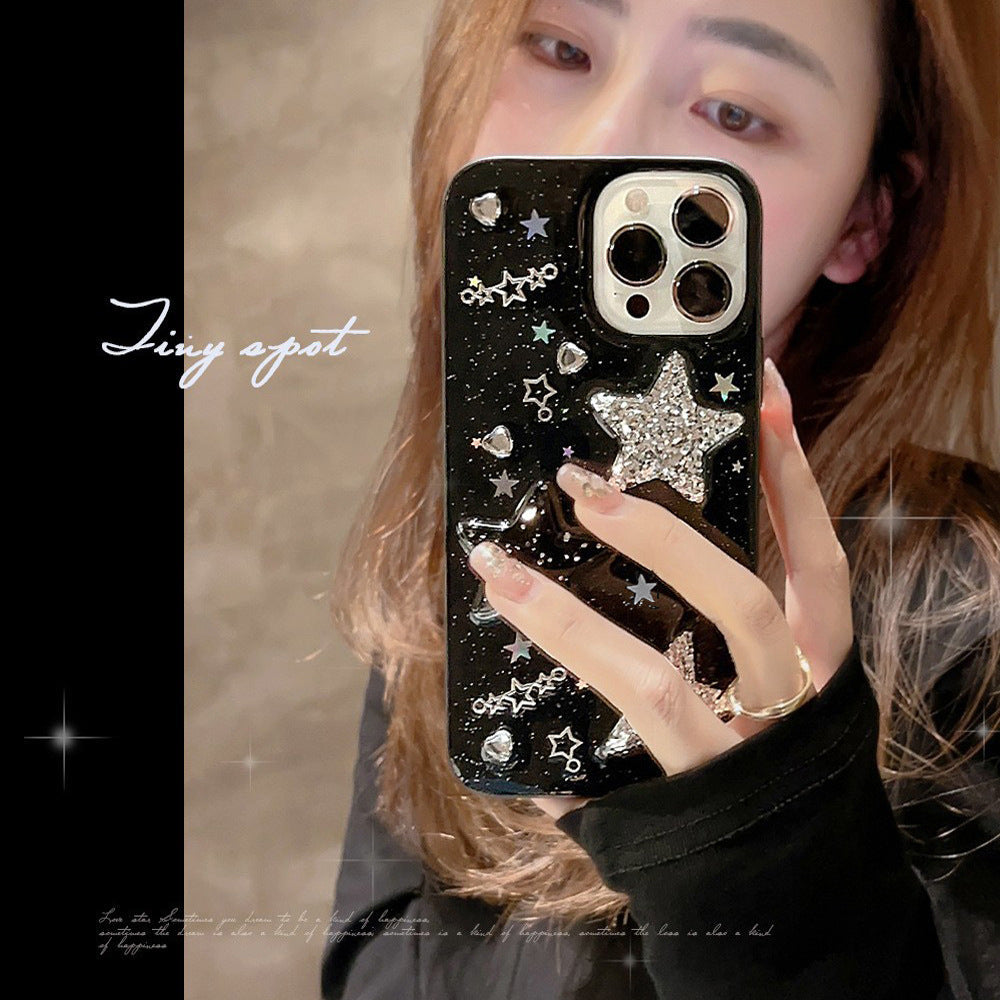 Sweet cool three-dimensional star iPhone case glue glue hot girl