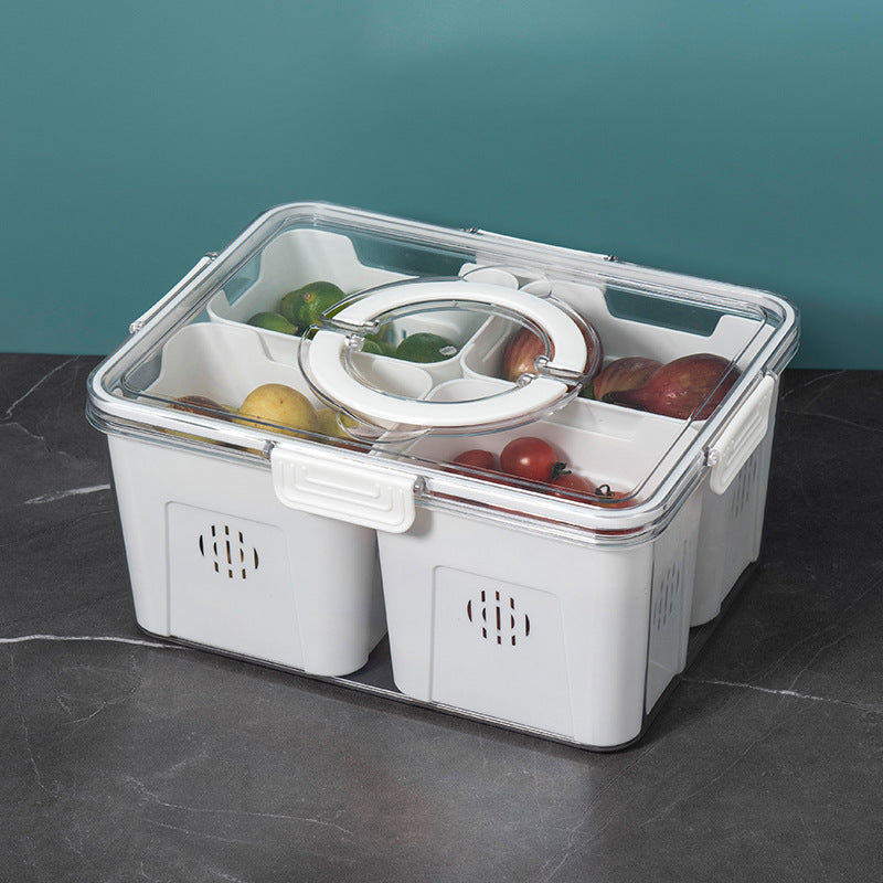 Vegetable and fruit preservation box, divided into compartments, refrigerator, refrigerated and fresh storage box, kitchen vegetable classification and storage box