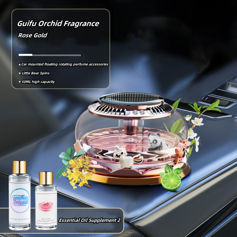 Car mounted fragrance car seat perfume Solar floating rotating fragrance instrument Creative interior decoration