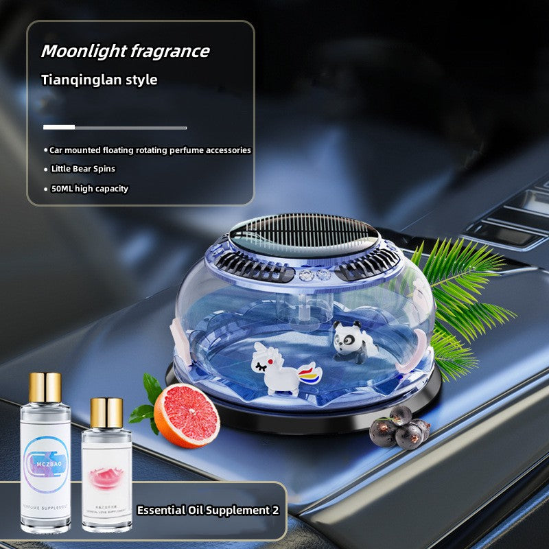 Car mounted fragrance car seat perfume Solar floating rotating fragrance instrument Creative interior decoration