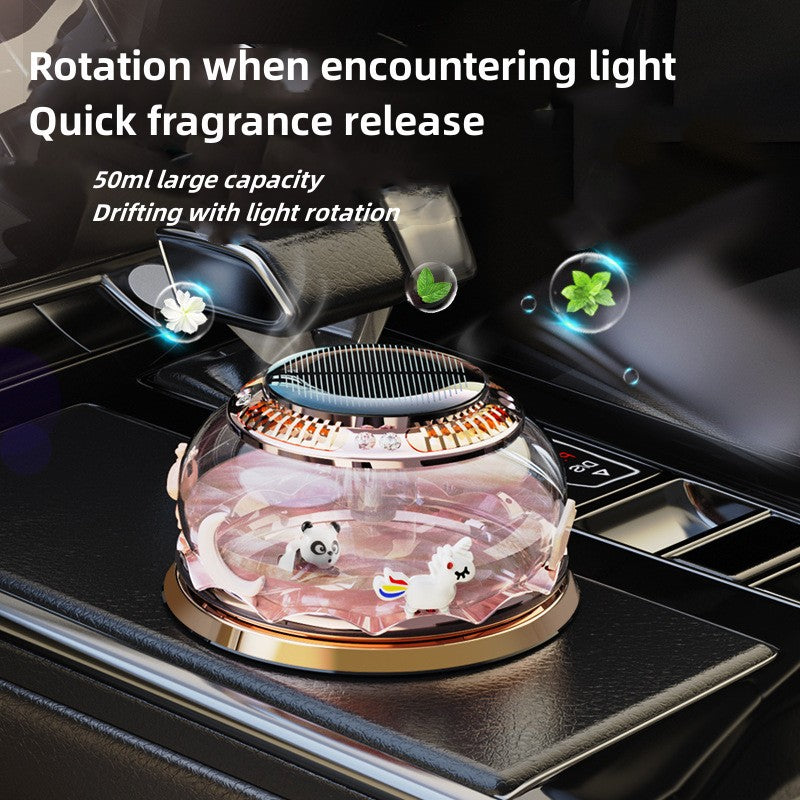 Car mounted fragrance car seat perfume Solar floating rotating fragrance instrument Creative interior decoration