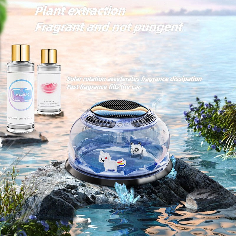 Car mounted fragrance car seat perfume Solar floating rotating fragrance instrument Creative interior decoration