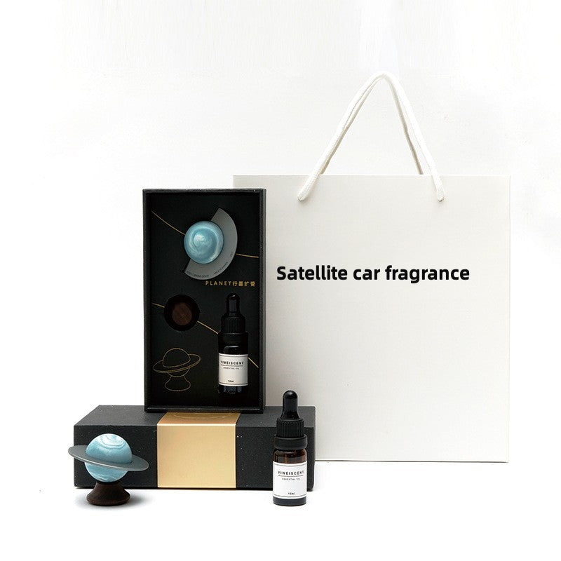 Satellite car fragrance car air outlet solid perfume creative decoration white tea fragrance gift box gift