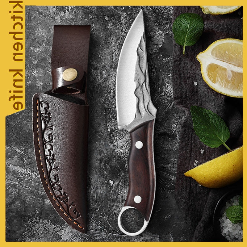 Boning Knife Outdoor Hunting Camping Knife Handmade Forged Knife Kitchen Knife Military Knife- Good for Camping Survival Outdoor