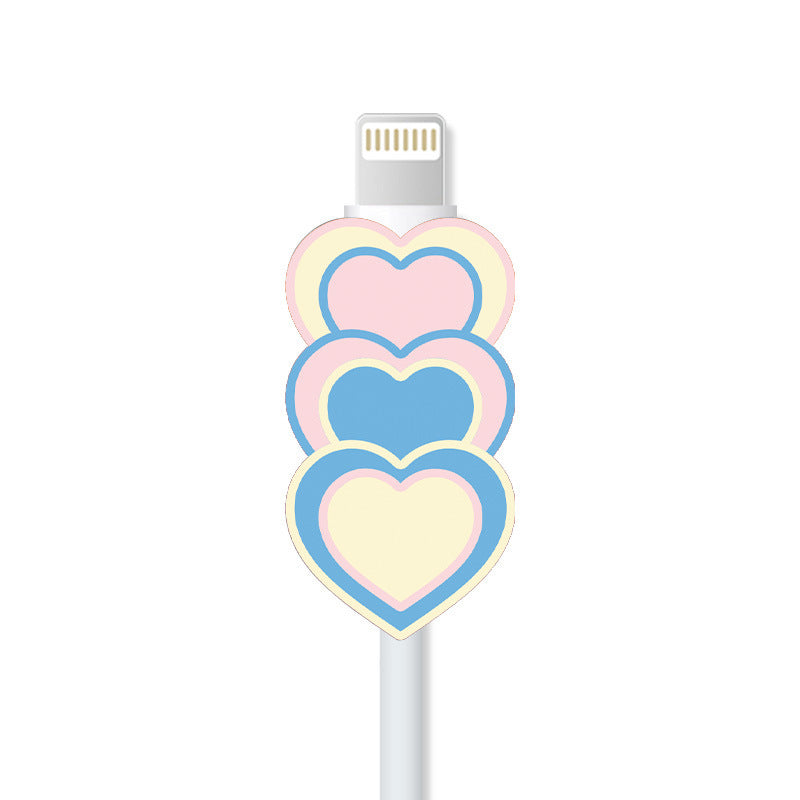 Suitable for Apple data cable cover soft silicone tpu transparent protective cover love data cable cover