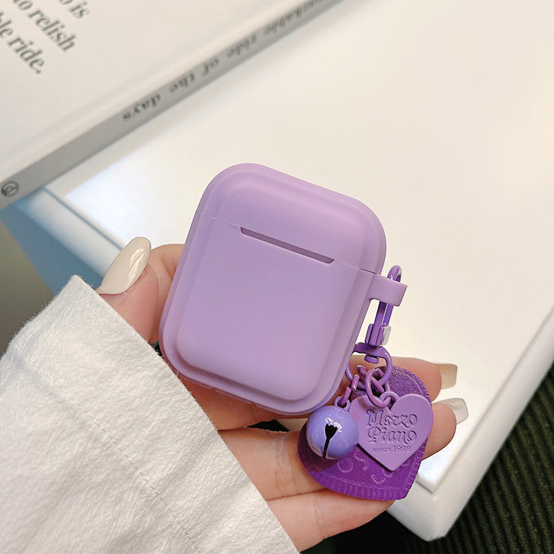 Simple solid color belt pendant AirPods protective cover earphone cover anti-fall