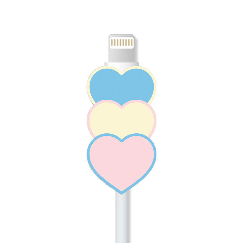 Suitable for Apple data cable cover soft silicone tpu transparent protective cover love data cable cover