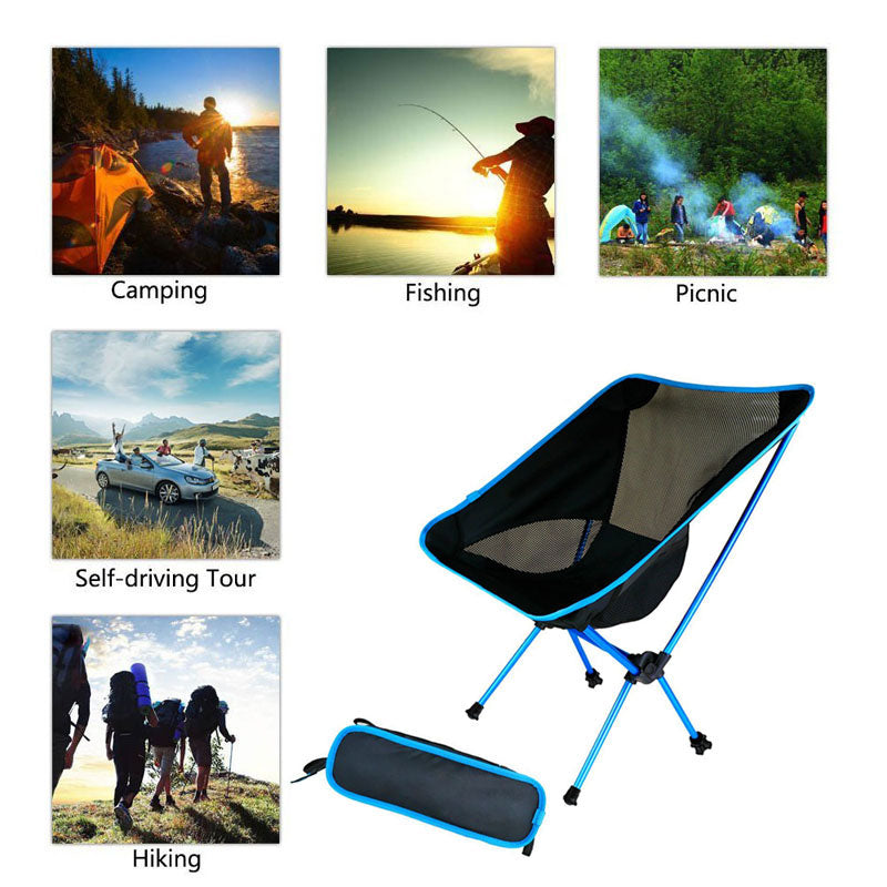 Travel Ultralight Folding Chair Superhard High Load Outdoor Camping Chair Portable Beach Hiking Picnic Seat Fishing Tools Chair