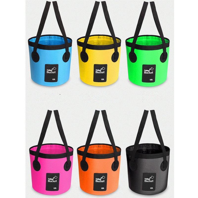 12L Portable Bucket Water Storage Bag Storage Bag Waterproof Water Bag Fishing Folding Bucket Portable Sink Mop Bucket